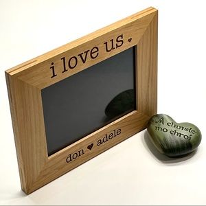 5”x7” Photo Picture Wood Decor Frame W/Stand-I Love Us Don Loves Adele Engraved